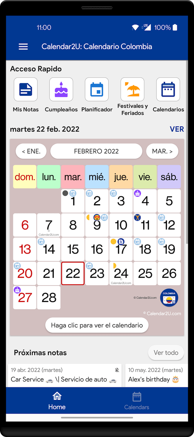 Colombia Calendar